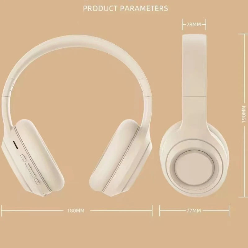 Wireless Headphones Bluetooth 5.1 Over Ear HIFI Stereo Headsets True Active Noise Cancelling Tf Card Support Type-c HD Mic Gifts