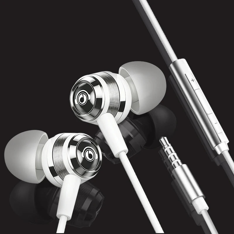 J109 Wired Earbuds Superior Sound Quality In-Ear Headphones with Type-C & 3.5mm Jack HiFi Stereo Metal Headphones with Mic