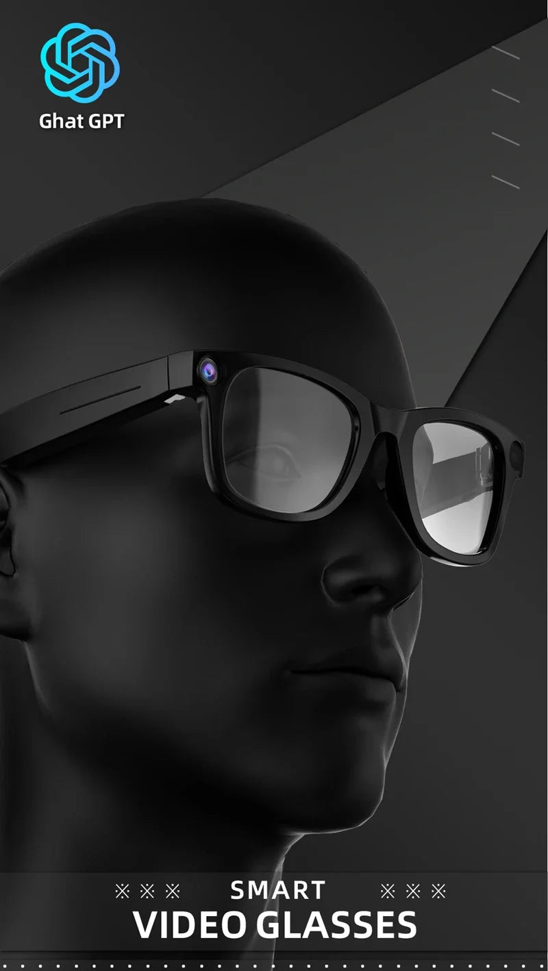 4K 800W pixel Smart AI Glasses Shooting Camera Photo Video Voice Assistant Call Translation Waterproof Bluetooth Glasses