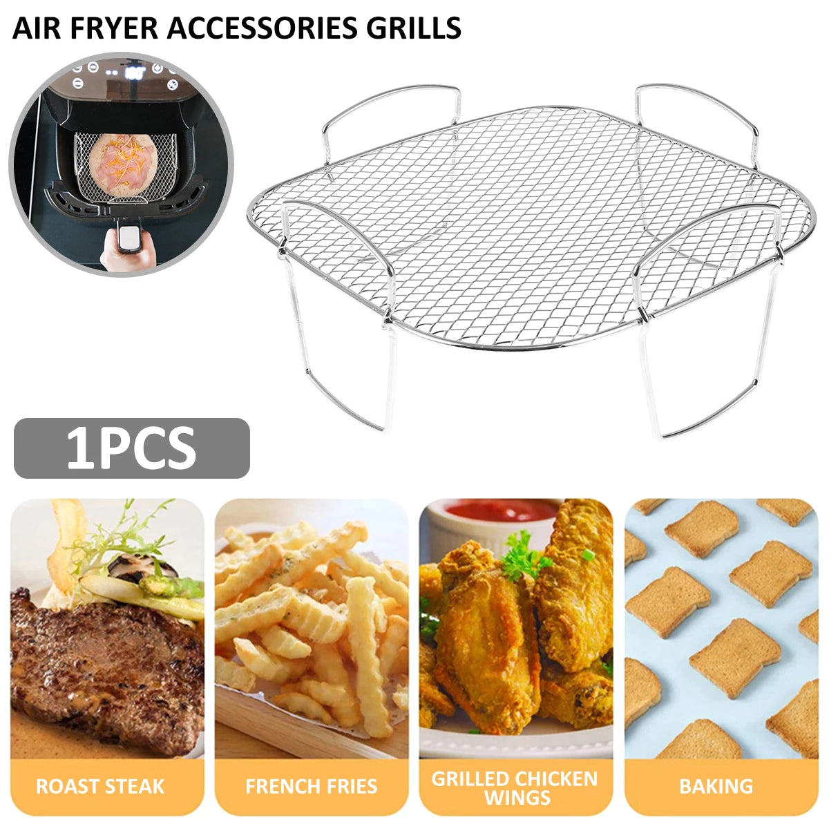 Multifunctional Roasting Rack 1/2 PCS Compatible Airfryer Dehydrator Steamer Roasting Cooking Tools for Air Fryer Accessories