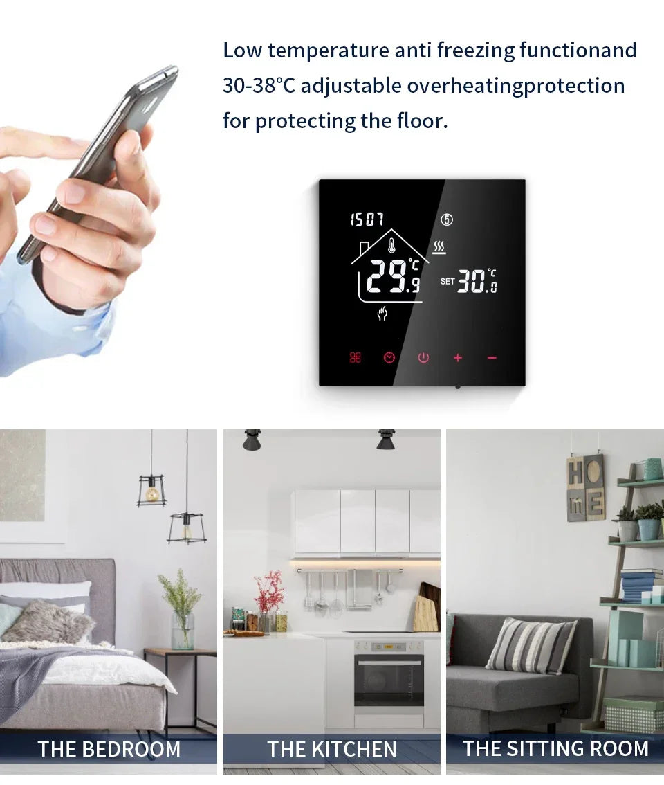 Smart Thermostat Tuya WiFi Floor Heating Electric/Water Gas Boiler Temperature Controller Smart Life Works With Alexa Alice