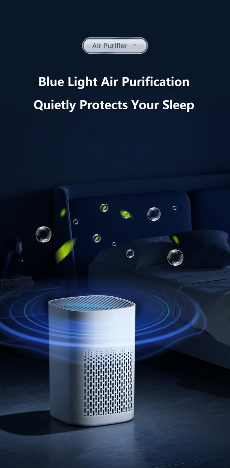 Air Purifier Smoke Odor Negative Ion Generator Household HEPA Air Purifier Efficient Purify Air Formaldehyde For Car Room