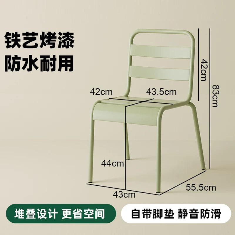 Outdoor Iron Leisure Chairs, Garden Courtyard Dining Chairs, Balcony Homestay Clubs, Villas, Courtyard Dining Tables and Chairs
