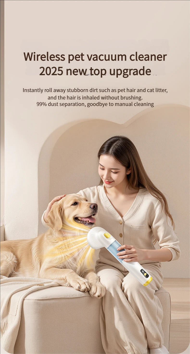Multifunctional pet vacuum cleaner with advanced cyclonic technology for long lasting suction and pet hair removal