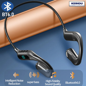Bluetooth 6.0 Air Conduction Headphone Wireless Waterproof Sports Headset HiFi Stereo Noise Reduction Music Ear Hook Earbuds
