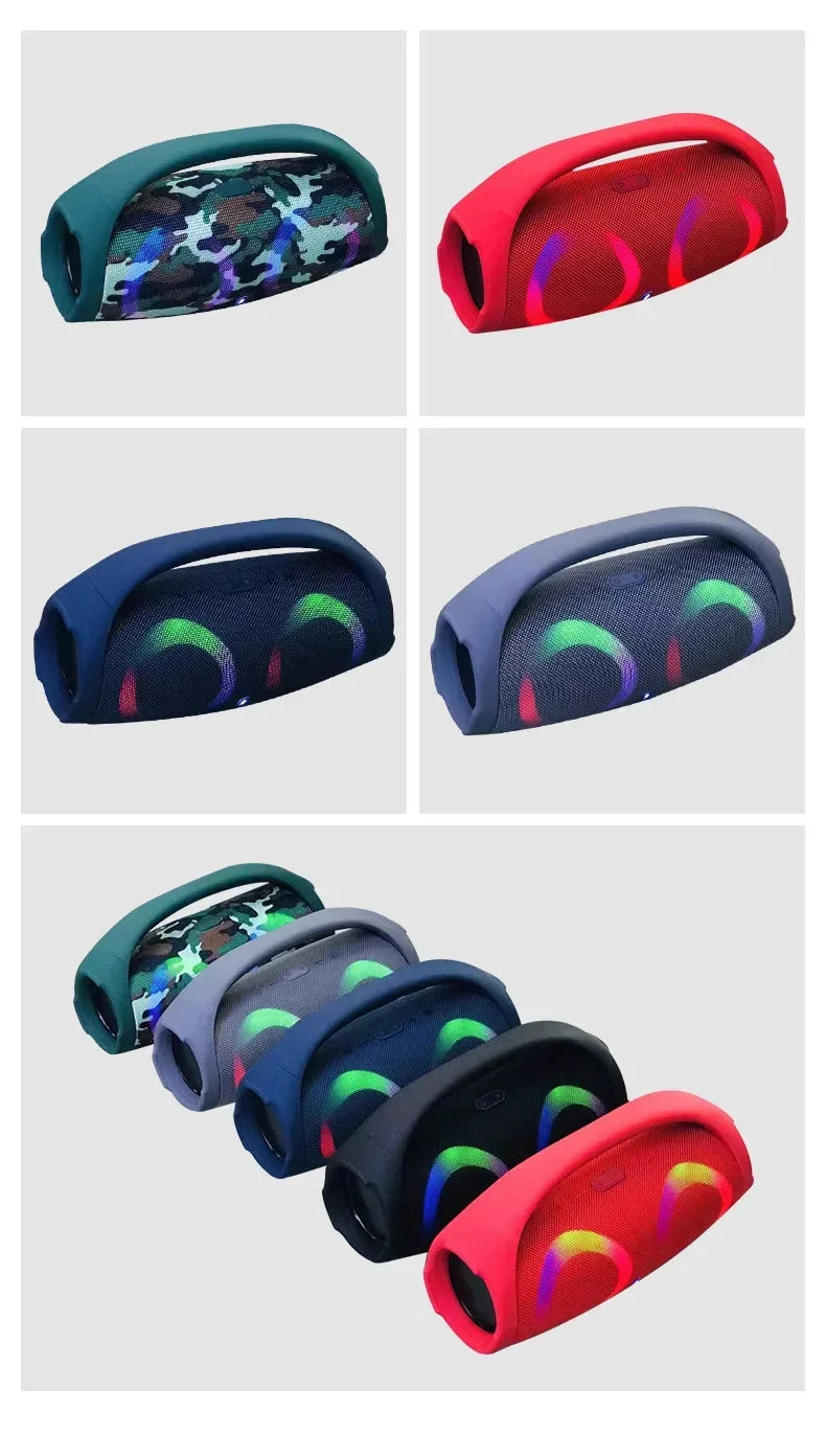 30W high power bluetooth speaker portable RGB colorful light waterproof wireless subwoofer 360 stereo surround TWS FM boombox