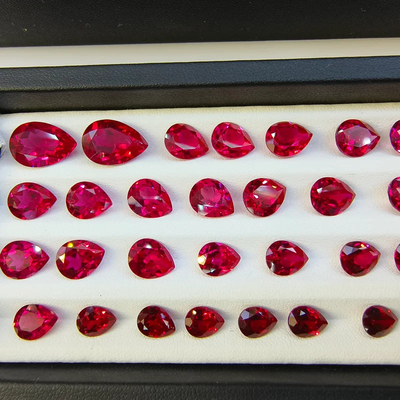 Lab Grown Ruby Various Shape Pigeon Blood Red Charms Gemstone for DIY Jewelry Making Materials Selectable Certificate