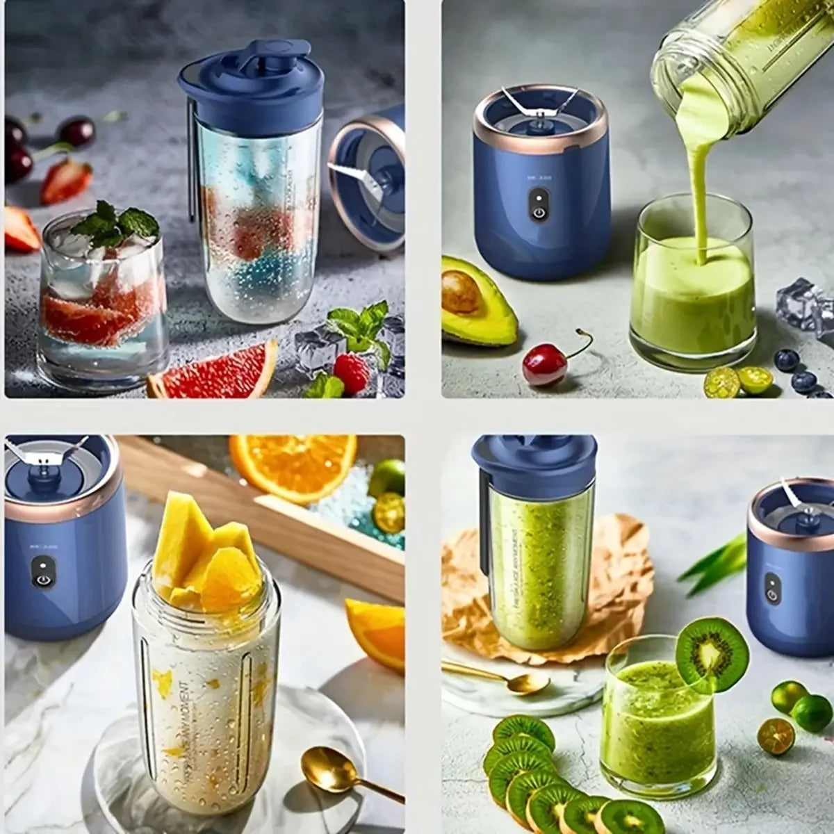 Household Fruit Mixer 400ML Electric Juicer Portable Food Milkshake Mixer Machine Multifunction 6 Blades Juicer Machine Blender