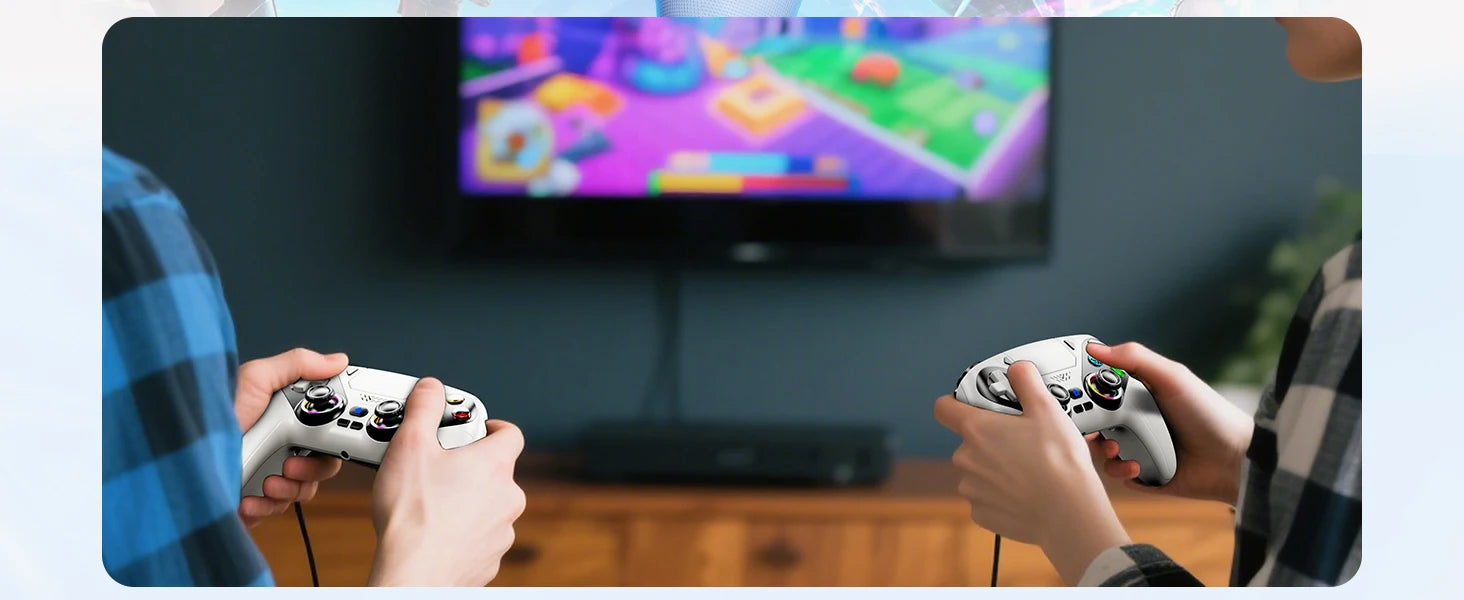 Wireless RGB Light Gamepad For Playstation 5 Controller Console Gaming Controller With Turbo Dual Sense Vibrate Programming