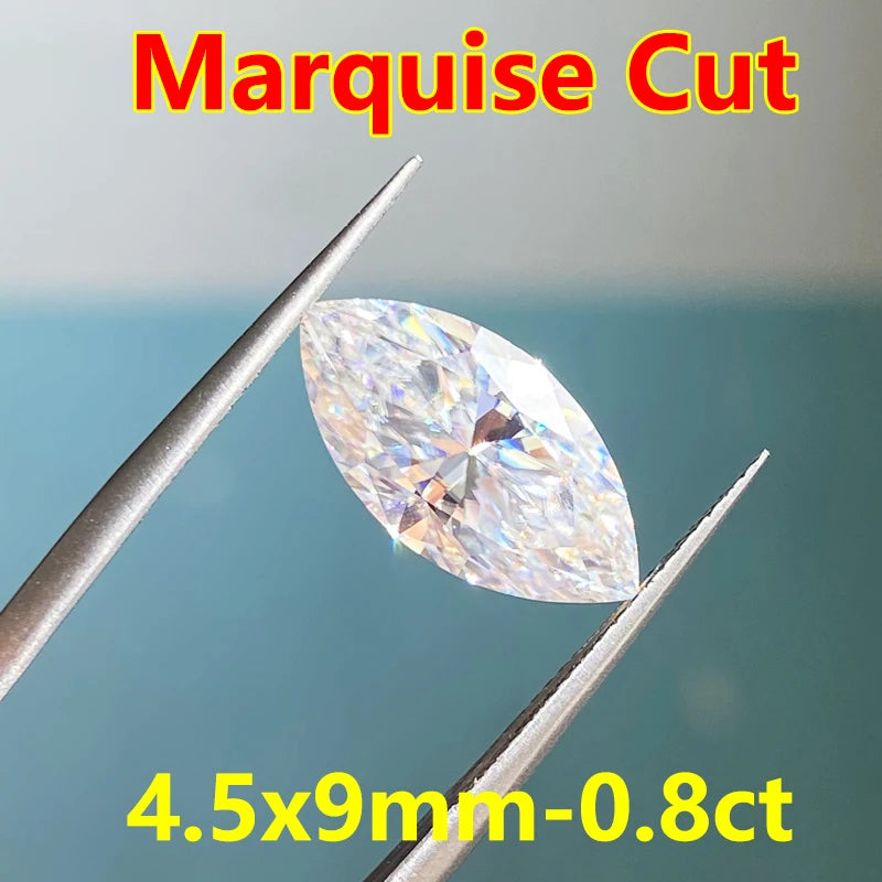 DJMAX 0.05-30ct Rare Marquise Cut Moissanite Loose Stone D Color VVS1 Super White Certified Marquise Moissanite Diamond