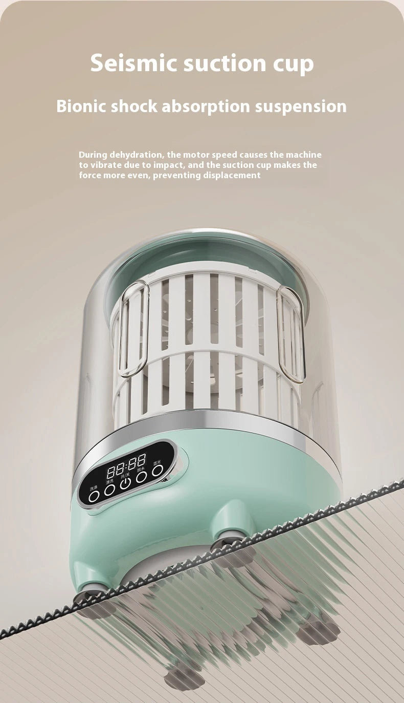 Mini turbo washing machine 3L fully automatic small USB charging portable sock and underwear specific washing machine.