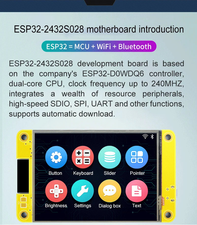 ESP32 Arduino LVGL WIFI&Bluetooth Development Board 2.8 " 240*320 Smart Display Screen 2.8inch LCD TFT Module With Touch