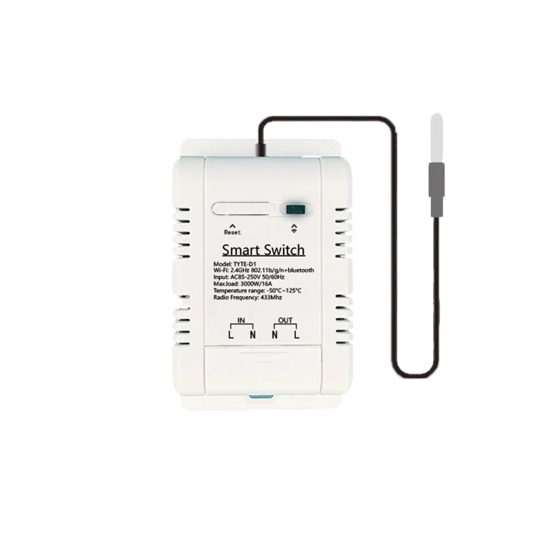 Smart Life WiFi Temperature Switches 16A Smart Thermostat Real-time Energy Comsuptiom Monitoring with RF433 Alexa Compatible