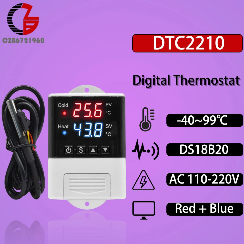 Wifi Thermostat Humidistat 12V 110V 220V Digital Temperature Humidity Controller Regulator Auto Car Incubator Thermoregulator