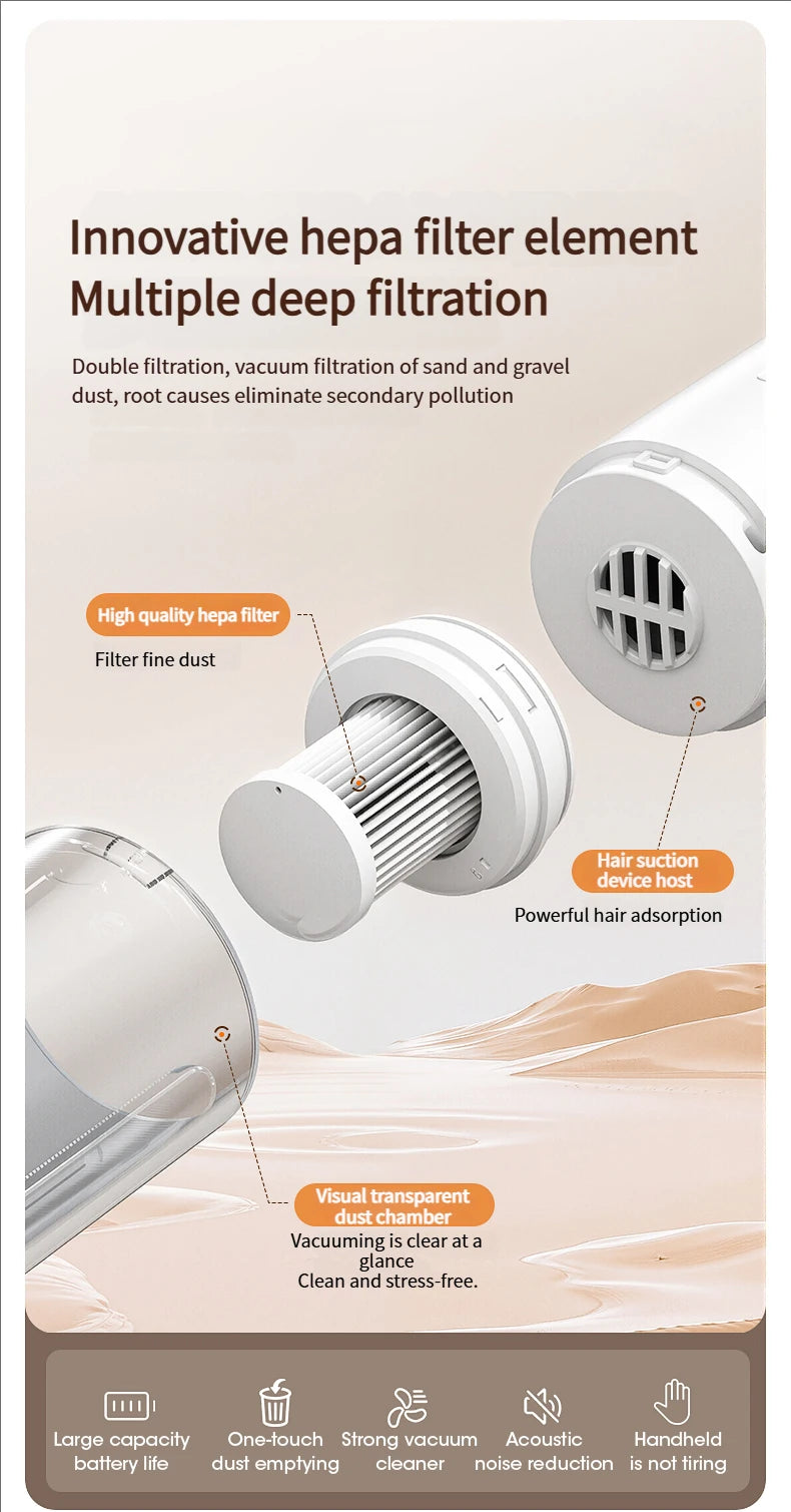 Multifunctional pet vacuum cleaner with advanced cyclonic technology for long lasting suction and pet hair removal