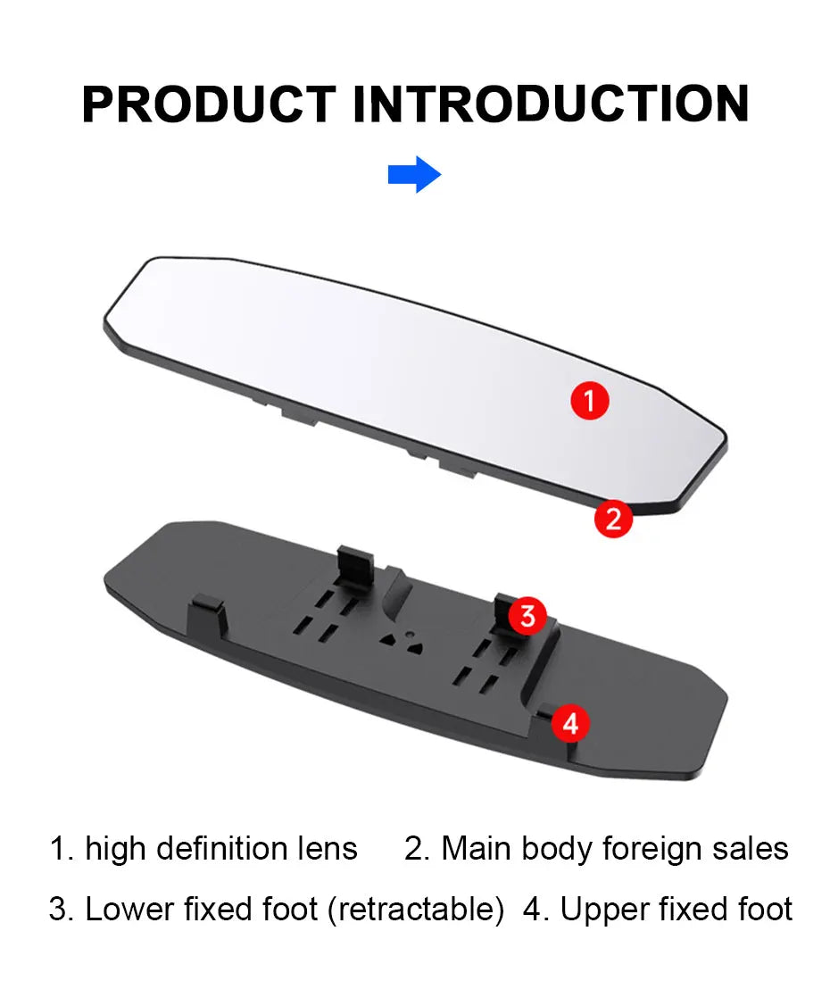 SEAMETAL Car Baby Mirrors Interior Rear View Mirror Wide Angle Convex Rearview Mirror Anti Glare Large Vision Auxiliary Monitor
