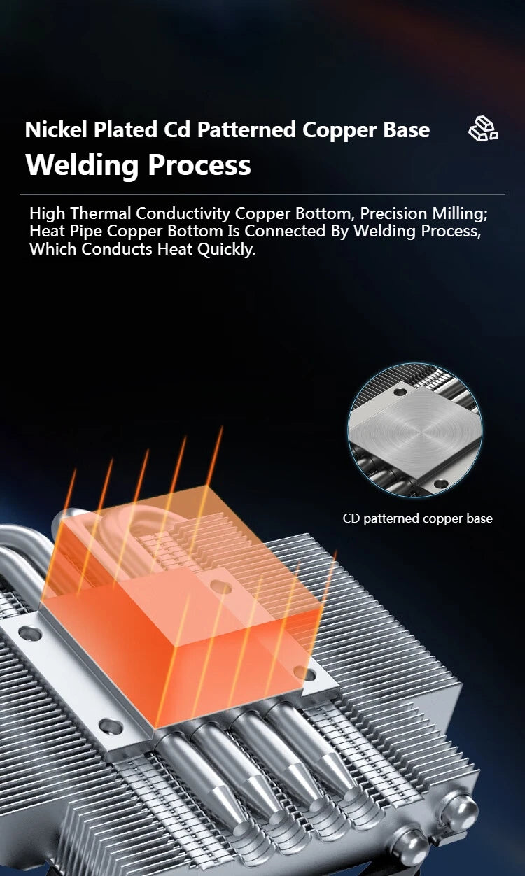 ID-COOLING IS-30I Ultra-Thin CPU Cooler Heat Sink Temperature Controlled Silent 4 Heat Pipe 3600RPM Low Profile Radiator