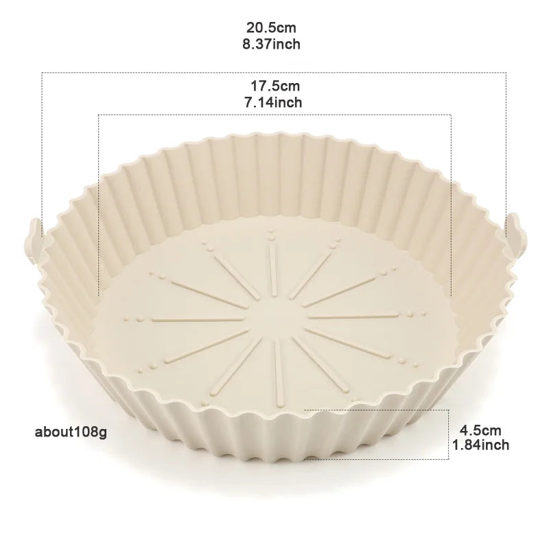 Air Fryer Baking Tray Reusable silicone baking basket Grill Pan food-grade safe non-stick fryers ovens microwave oven