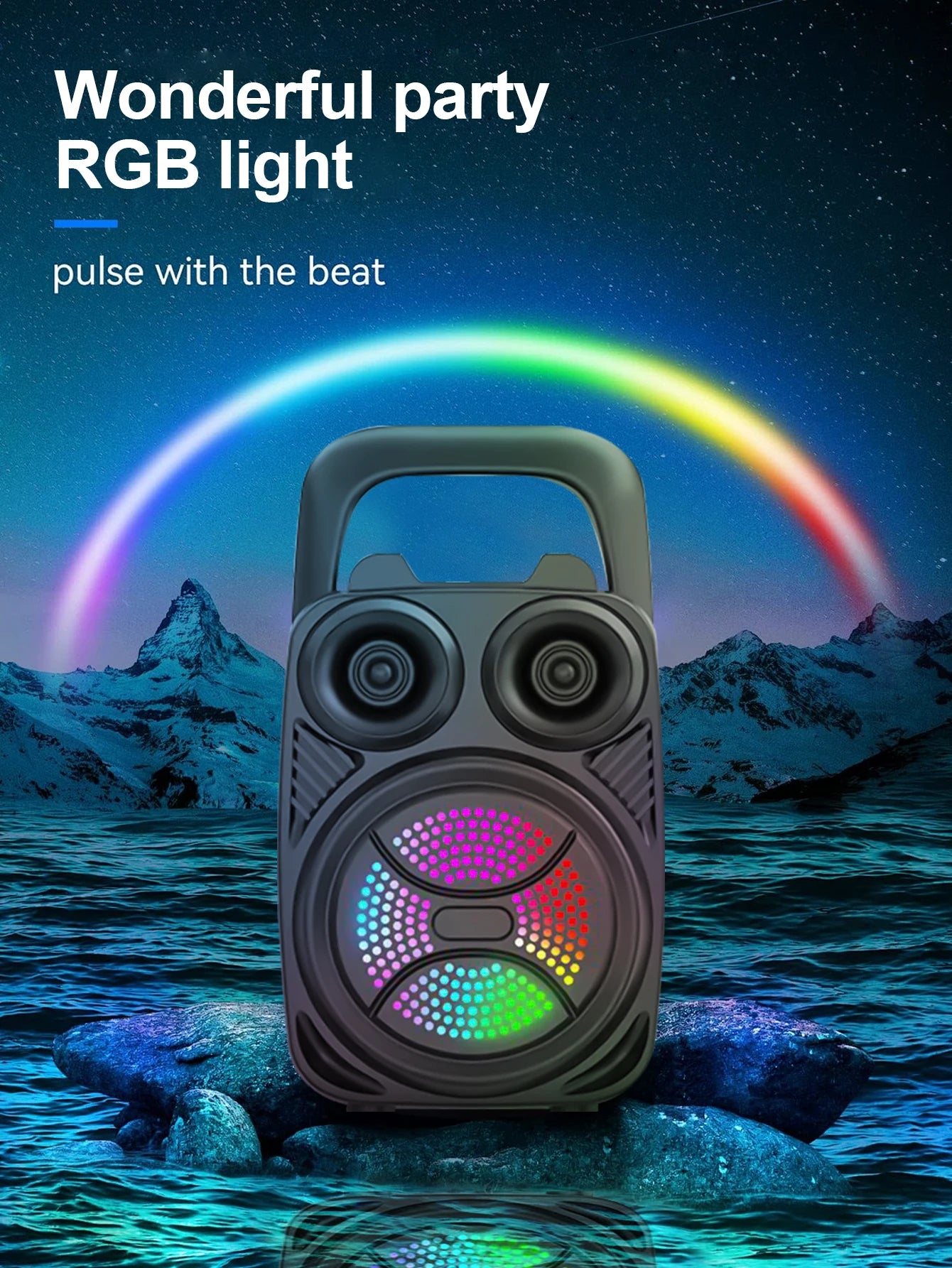 500mAh Bluetooth Speaker Sound box High Power Bluetooth Speakers TF/FM/USB/TWS/BT Handheld Sound Subwoofers For Dancing