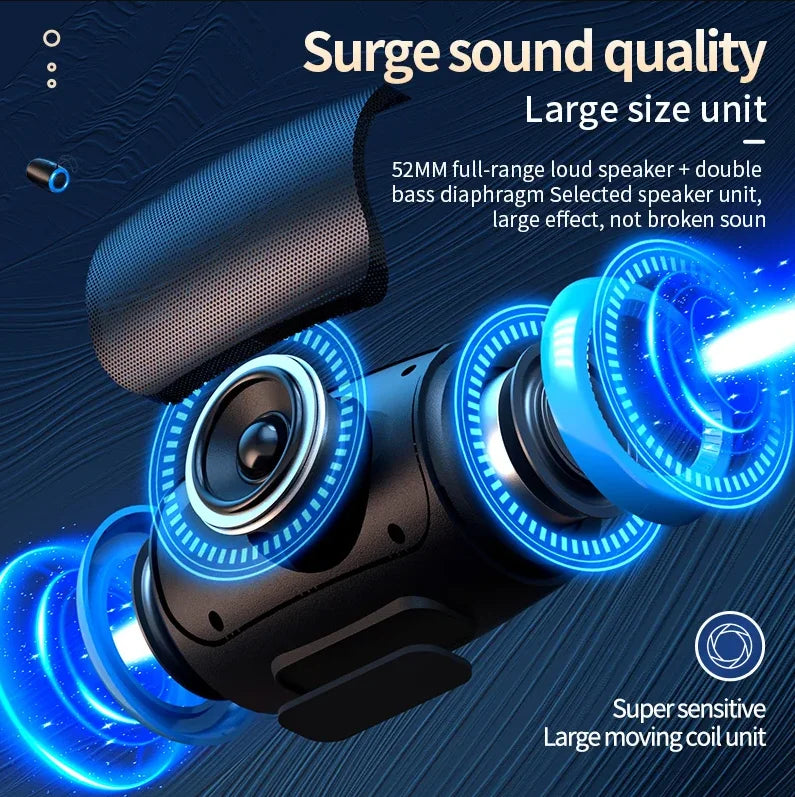 Portable Bluetooth Speaker Outdoor Waterproof Wireless TWS Radio Column Box Speaker Support TF card Stereo 3D Hi-Fi Music Player