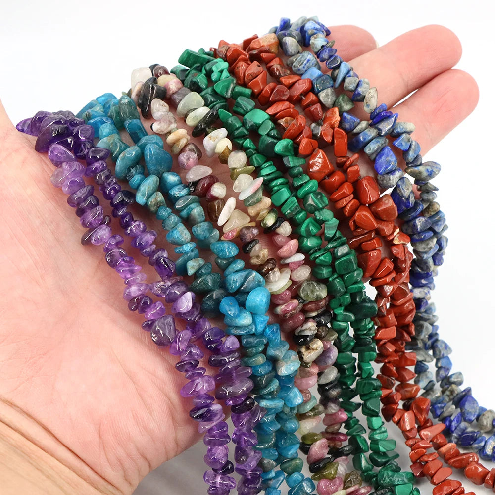 3-5mm/5-8mm Natural Garnet Amethyst Aquamarine Beads Irregular Freeform Chip Gravel Shape Stone Bead DIY Jewelry Making Bracelet