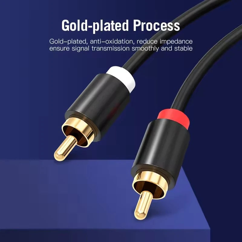 RCA Stereo Audio Cable 2RCA to 2RCA Male to Male Aux Audio Cables for HDTV Home Theater DVD Amplifier Speaker HIFI Dual RCA Cord