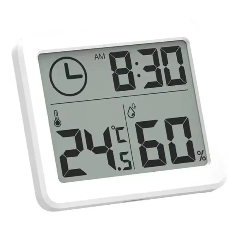 3.2inch Large LCD Digital Thermohygrometer Ultra-thin Simple Smart Home Electronic Digital Thermometer Hygrometer Wall Clock
