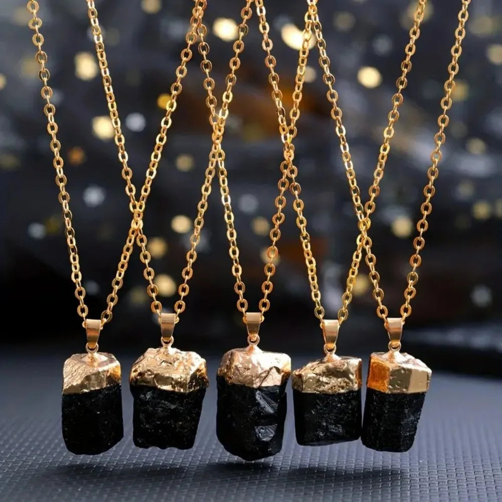 Natural Black Tourmaline Stone Irregular Pillar Energy Gemstone Specimen Rough Original DIY Hanging Accessories Ornament