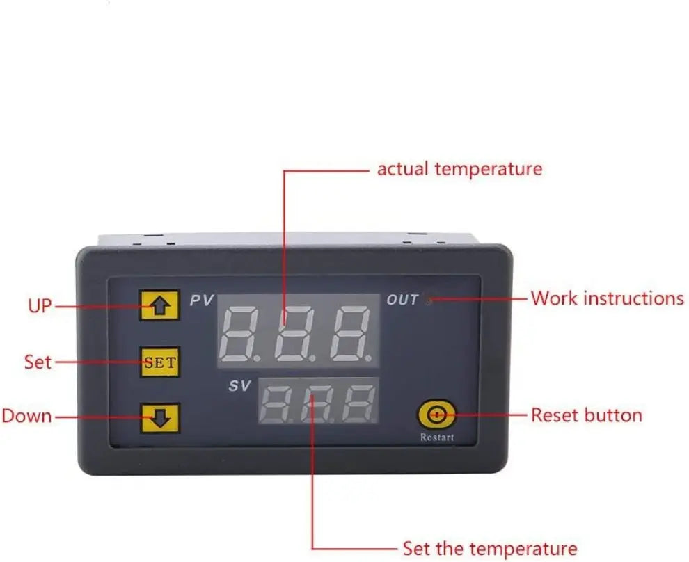 W3230 12V 24V 220V digital temperature controller thermostat regulator heating cooling control thermostat with sensor thermostat