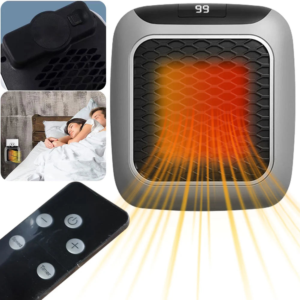 800W Wall Mount Electric Heater PTC Ceramic Digital Heaters Portable Fast Heating Warmer For Indoor Bedroom Bathroom Living Room
