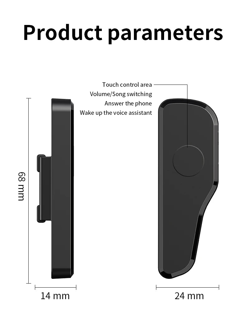 Wireless Headphones for External Glasses Headphones Bluetooth 5.3 Stereo Headset Noise Reduce Handsfree Call Touch Headset