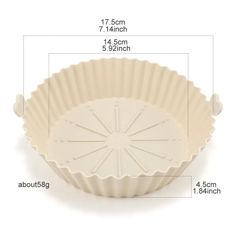 Air Fryer Baking Tray Reusable silicone baking basket Grill Pan food-grade safe non-stick fryers ovens microwave oven