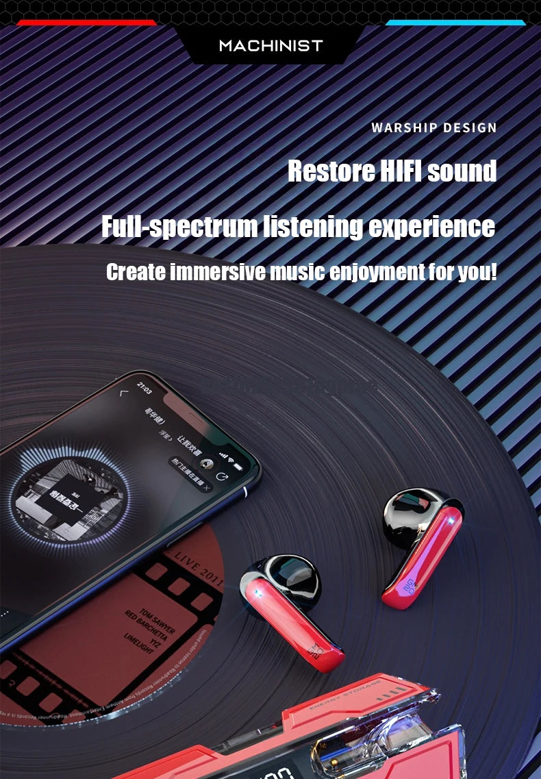TWS Wireless Bluetooth 5.3 GM20 Gaming Headset Dual Mode High Range HiFi Stereo Audio Headset For Music