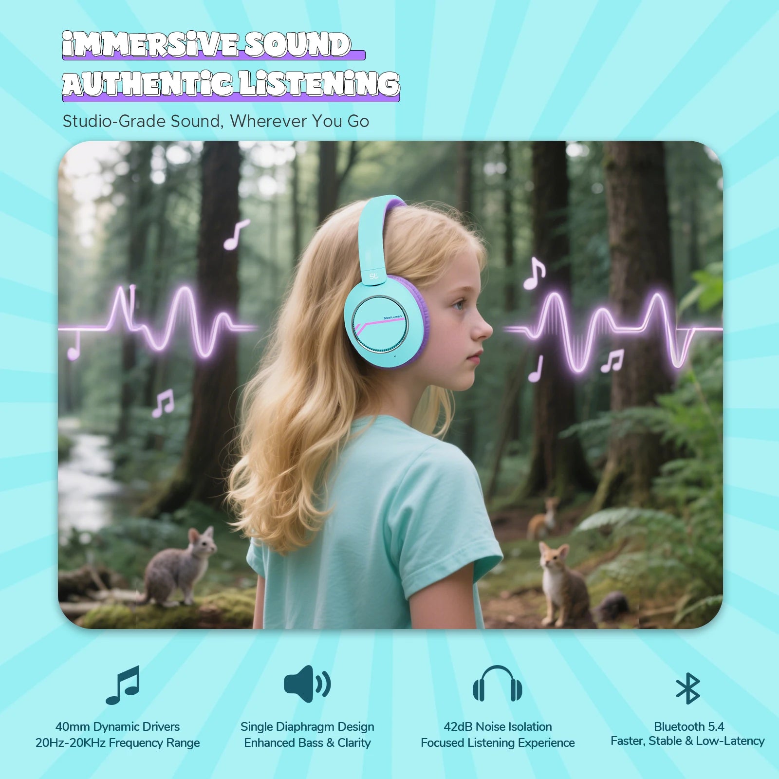 Wireless Bluetooth Kids Headphones