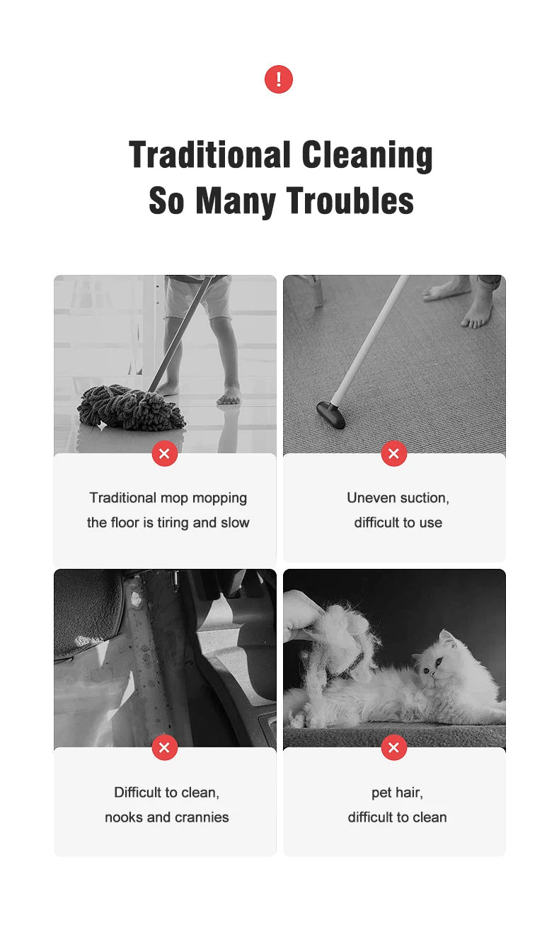 Handheld Vacuum Cleaner 6500P Powerful Suction LED surface Multifunctional Wireless Vacuum Cleaner for Car Floor Household