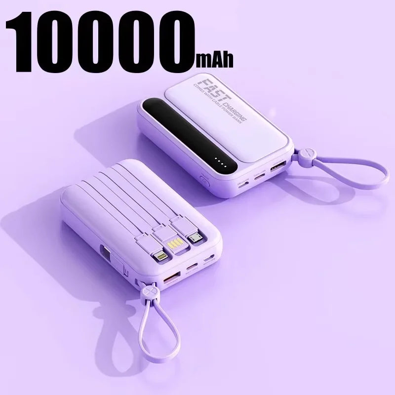 Large Capacity 500000mAh Power Bank 120W 4-in-1 Cables Intelligent Digital Display Portable  Powerbank for iPhone