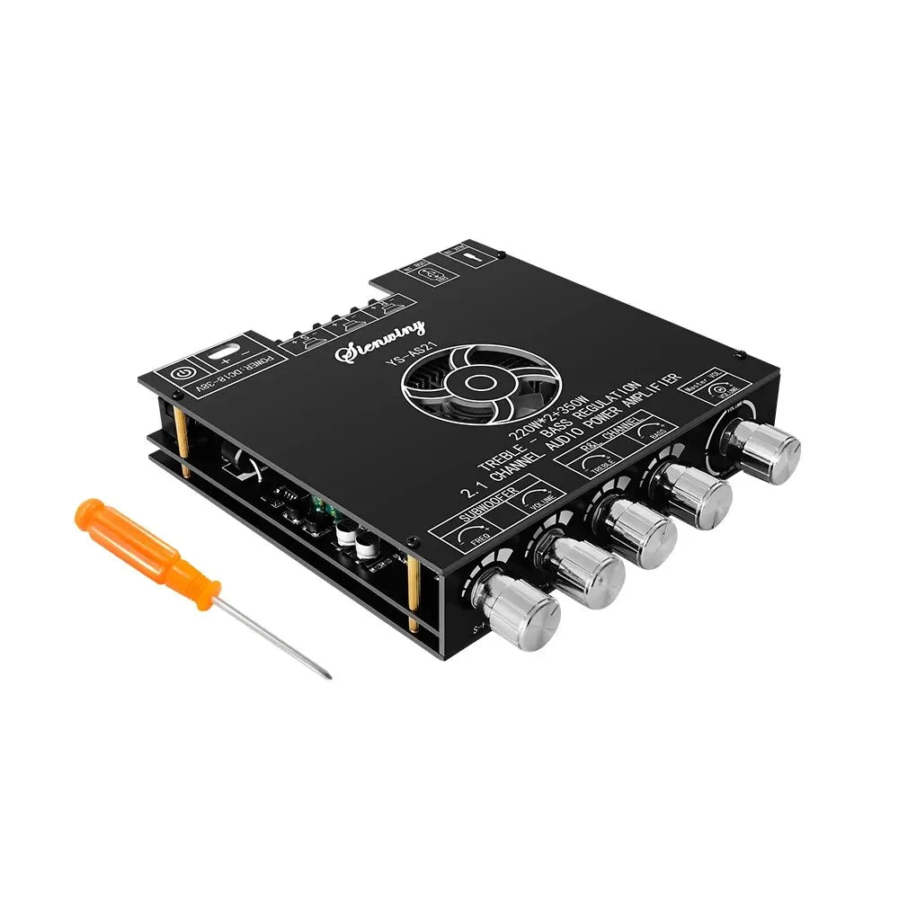 YS-AS21 2*220W+350W 2.1 Channel BT Digital Power Amplifier Board TPA3251 AMP Subwoofer Treble Bass Tone Audio APP USB Function
