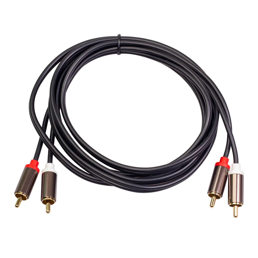 Audio Cord Audio Cable Male to Male 1m 2m 3m 2 RCA to 2 RCA Cable Cord Microphone Mixer for Home Theater DVD TV