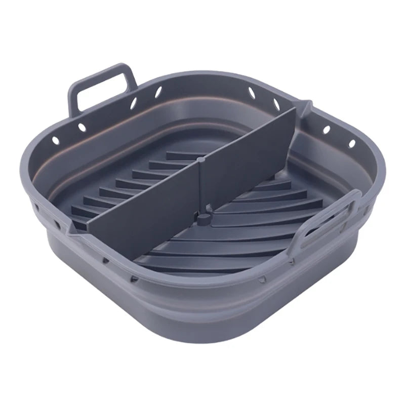 Square Silicone Air Fryer Liners Reusable Silicone Basket Easy to Clean Air Fryers Pot for 5.8 to 8 Qt Air Fryer Baking Tray