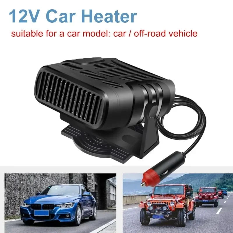12/24V Car Heater 2 in 1 Car Cooling & Heater Fan Car Windshield Fast Heating Defrost Defogger Electric Heating Dryer Demister