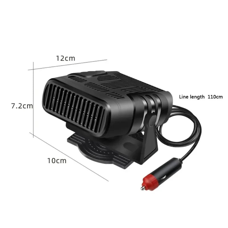 Electric Car Heater Air Cooler Fan 12V/24V Portable Demister Defroster Heating Fan 120W Dryer Windshield Defogging Accessroies