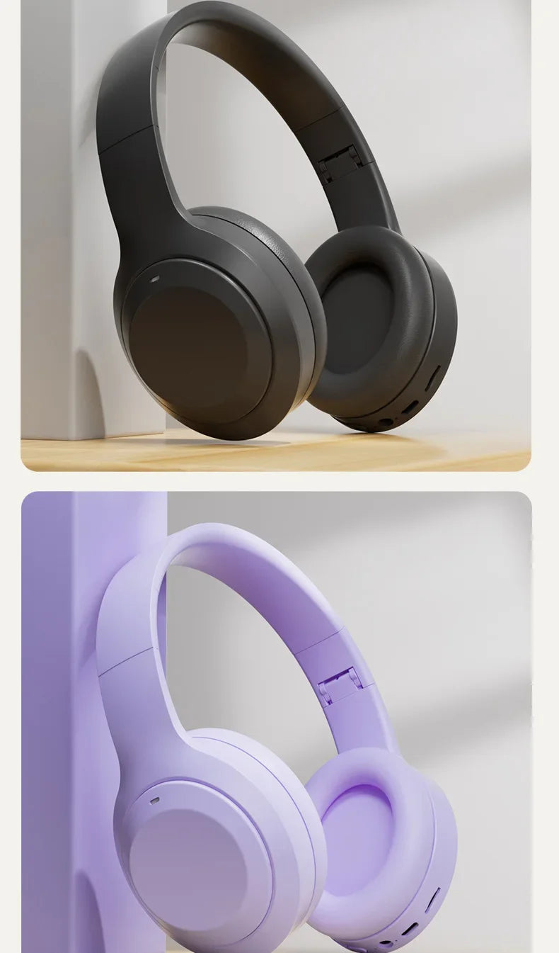 Wireless Headphones Bluetooth 5.1 Over Ear HIFI Stereo Headsets True Active Noise Cancelling Tf Card Support Type-c HD Mic Gifts