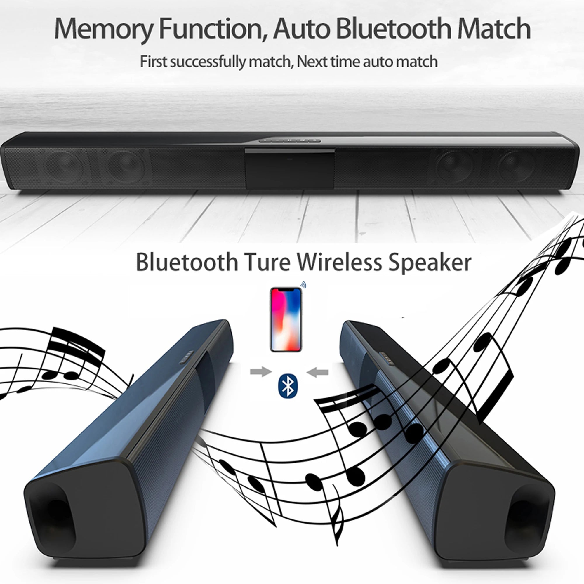 Soundbar For TV Subwoofer Bluetooth Speaker Sound Bar Box Music Wireless Radio FM Caixa De Som Big Bocina Bass Blootooth Coluna