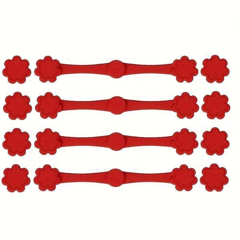 2sets Silicone Magnets for Air Fryers - Small Flower Design,Suitable for All Air Fryers with Red Handles,Space-Saving Safety Fix