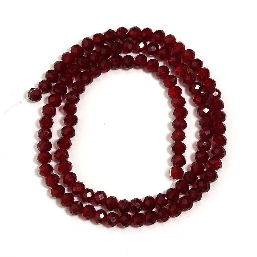 1strand/lot Pomegranate Red Faceted Crystal Beads Abacus Glass Beads Loose Beads For Jewelry Making DIY Necklace Bracelet