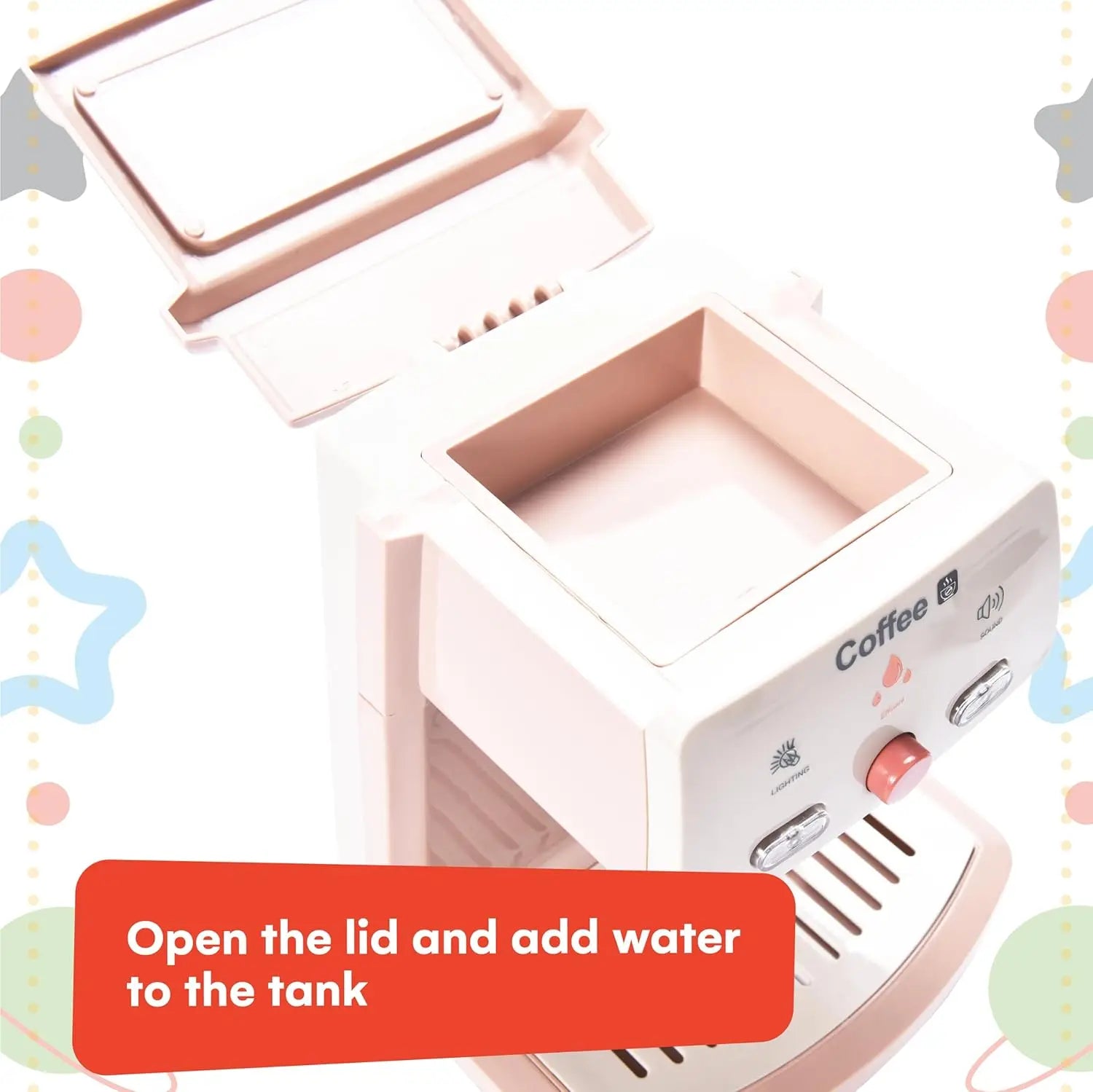 Coffee Maker Toy, Interactive Simulation, Light & Sound Effects, Perfect for Pretend Play