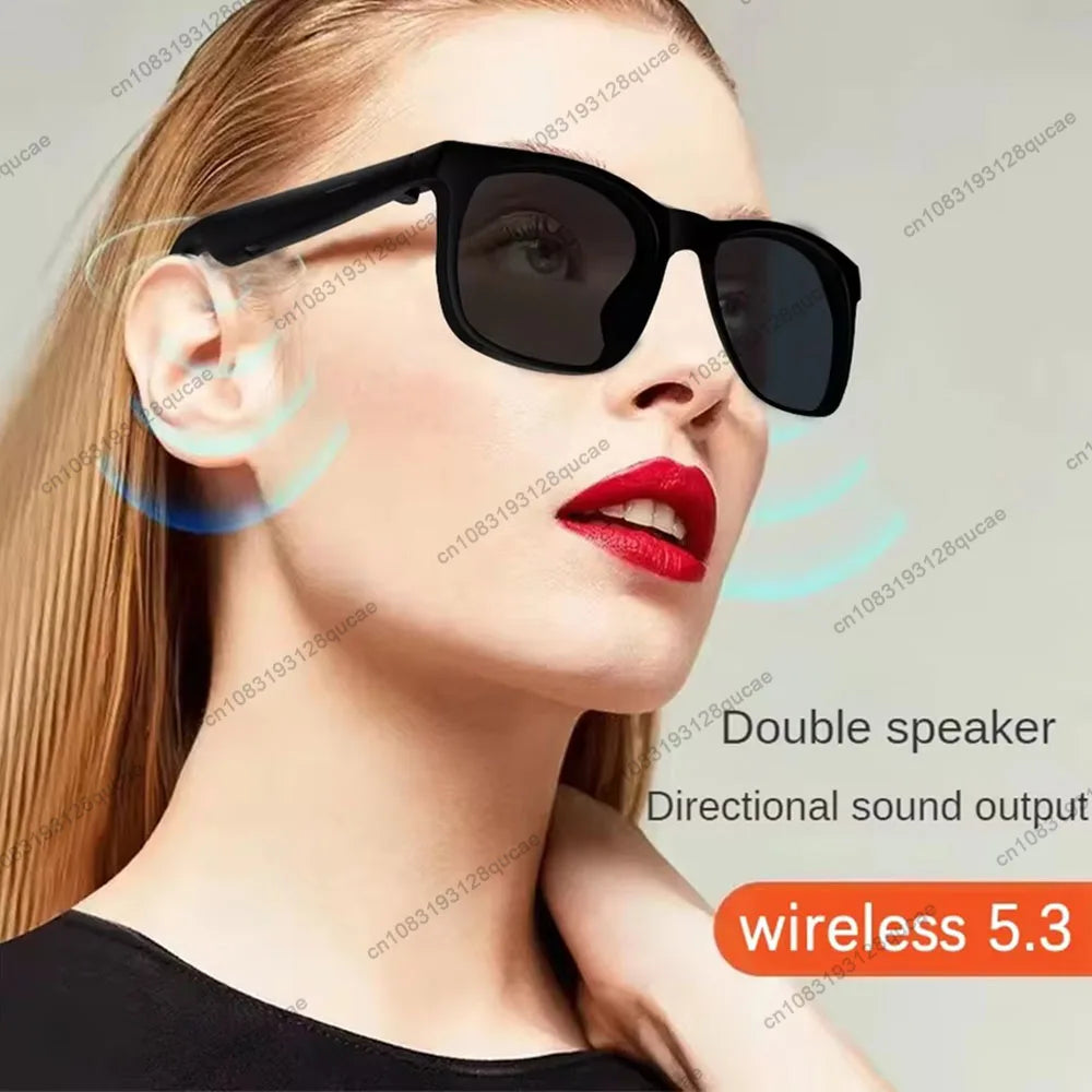 New Men's Smart Glasses Women's Bluetooth Glasses Voice Call Control Music UV Polarized Sunglasses Headphone Glasses Man 2025