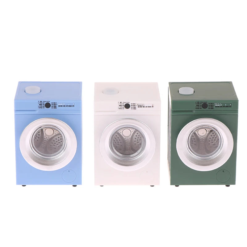 1Pcs Dollhouse Miniature Simulation Washing Machine Drum Washer Laundry Model Dollhouse Home Appliance Model Decor Toy