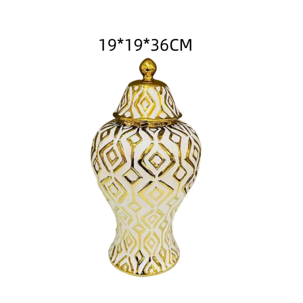 Ceramic decorative vaseTabletop American decor jar storage universal jar ceramic ornament Living room home  decor flower vase