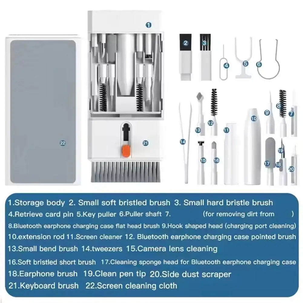22-in-1 Electronic Device Cleaning Kit Professional Tools for iPhone AirPods Headset Keyboard Laptop Computer screen cleaning